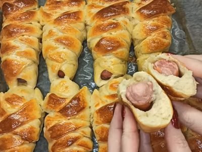 Сосиски в дрожжевом тесте на кефире