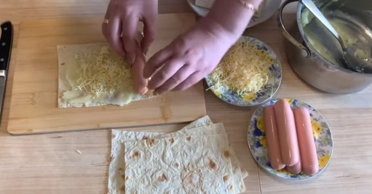 лаваш с сосисками