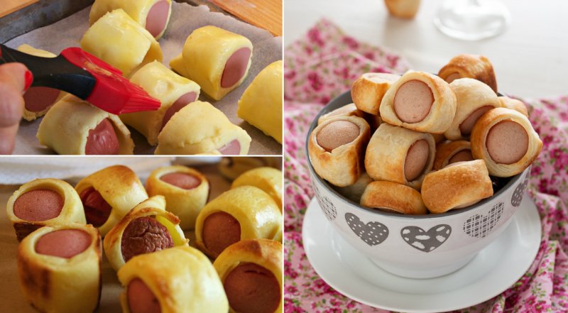 сосиски в тесте в духовке