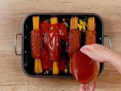 Спагетти в мясном фарше