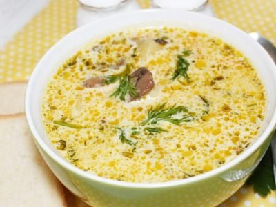 Сливочный суп из белых грибов