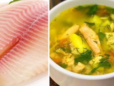 Суп из пангасиуса с зеленью