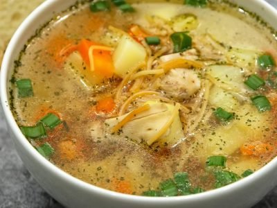 Суп «Рыжик» с жареной вермишелью