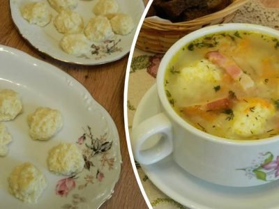 Суп с галушками из капусты