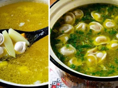 Суп с пельменями