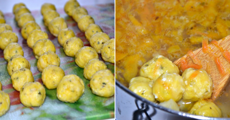 суп с сырными шариками