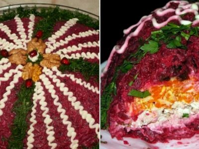 Свекольный салат «‎Монгольская горка»