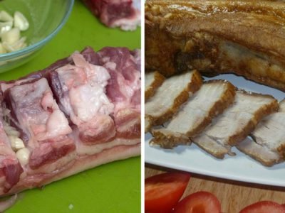 Свиная грудинка, запеченная в газировке