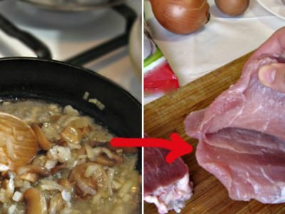 Свинина, фаршированная печенью и грибами