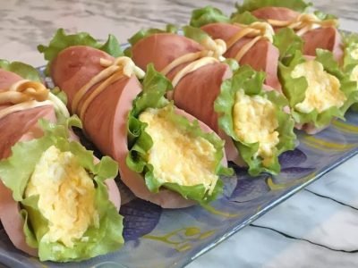 Закуска «Свитки с ветчиной»