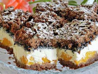 Польский сырник с персиками