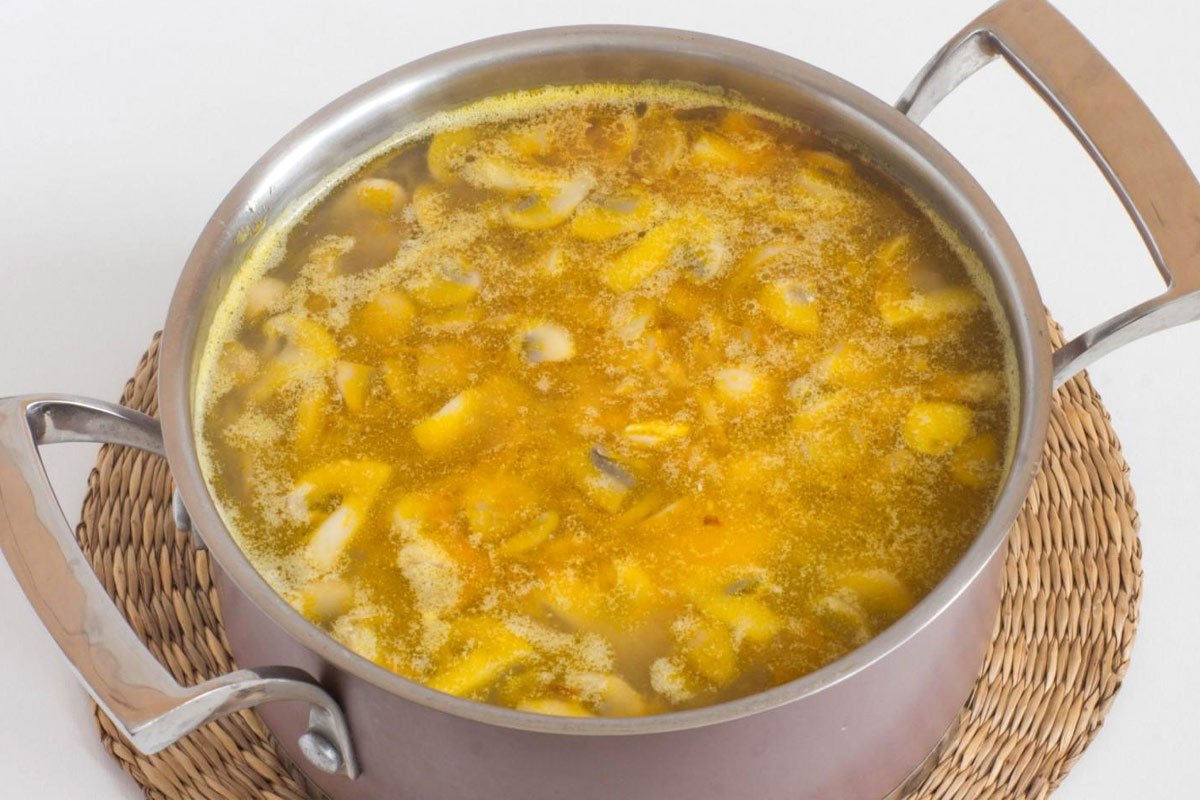 Рецепт грибной суп с сыром плавленным фото