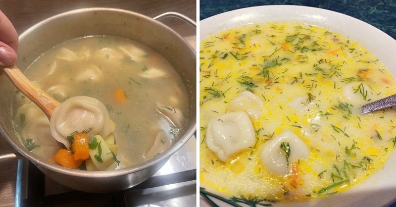 Сырный суп с пельменями: элементарный рецепт - Со Вкусом