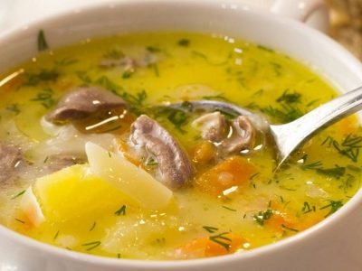 Сырный суп с сердечками