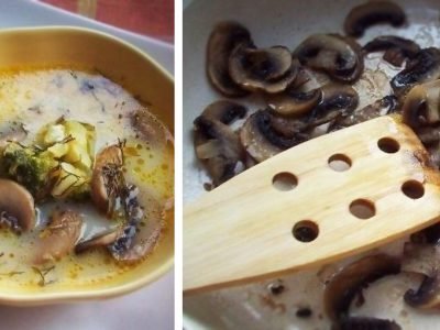 Сырный суп с шампиньонами