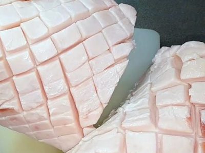 Тонкое сало с фаршем