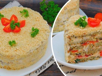 Торт из баклажанов с помидорами