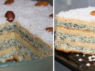 Маковый торт с карамельным кремом