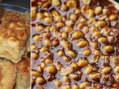 Торт с орехами и карамелью