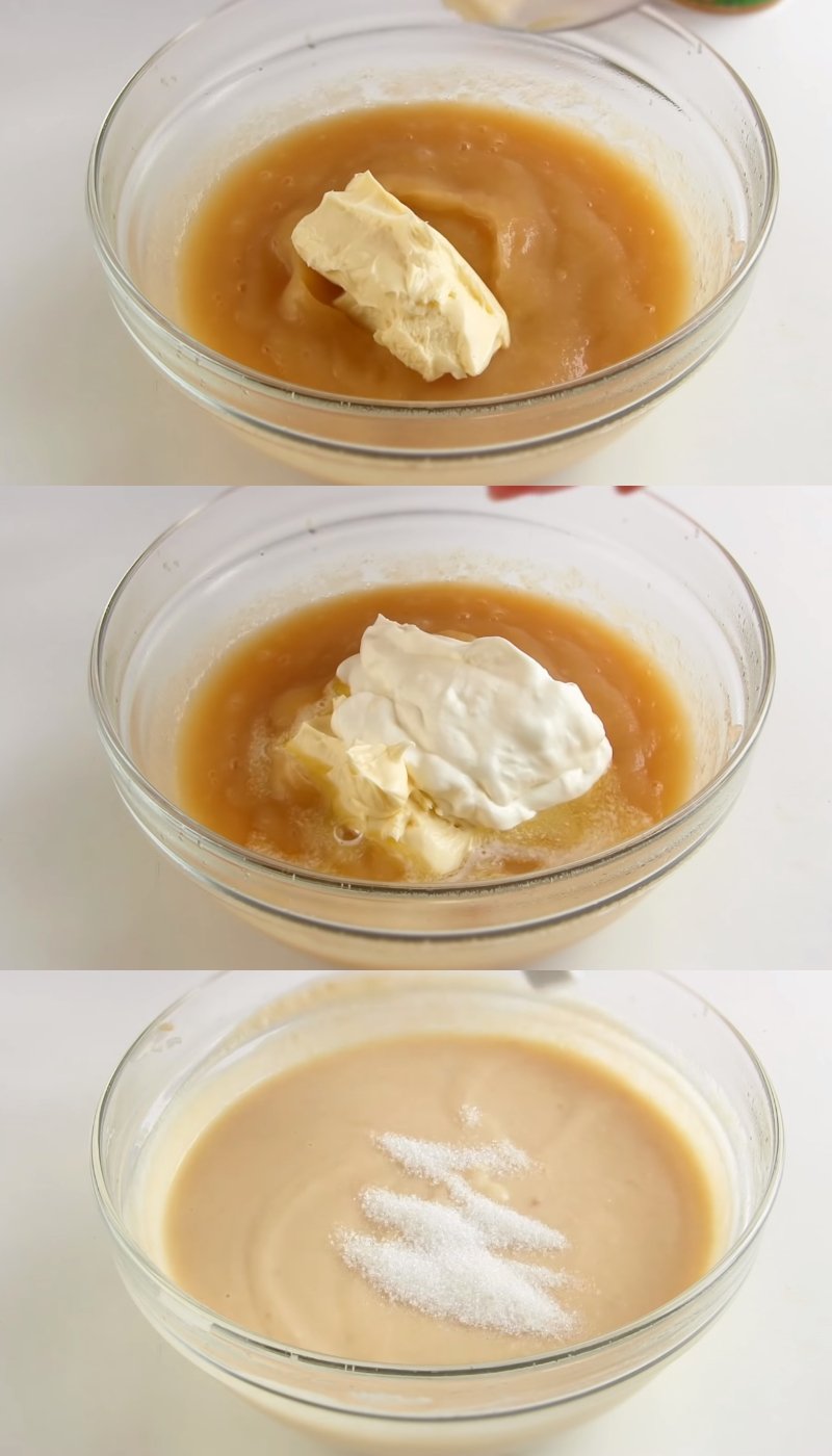 торт с яблоками и кремом