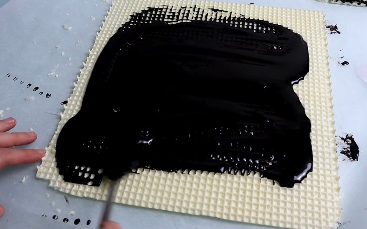 вафельный корж и помадка