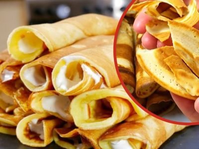 Хрустящие трубочки на сковороде с белковым кремом