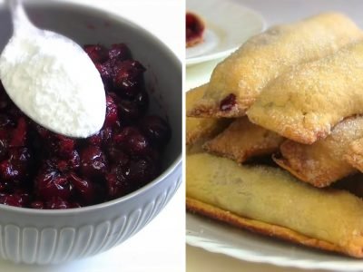 Хрустящие трубочки с вишневой начинкой