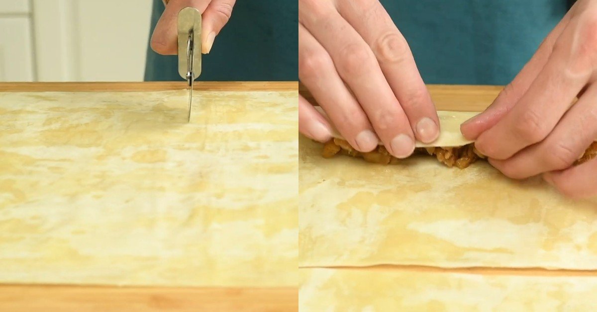 трубочки с яблоками