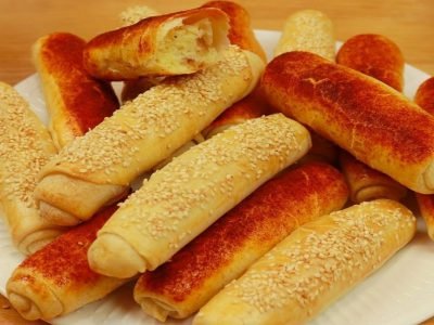 Трубочки с яблоком и тыквой