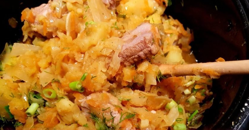 Тушеная капуста с мясом в мультиварке поларис пошаговый рецепт с фото