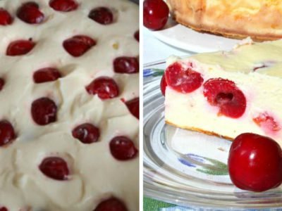 Творожная запеканка с черешней