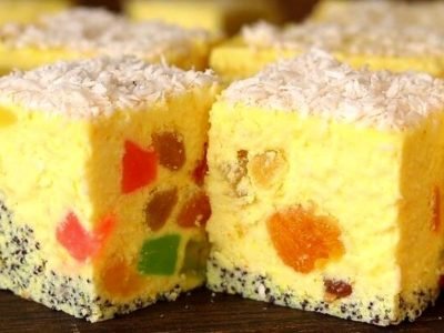 Творожная запеканка с маком «Битое стекло»