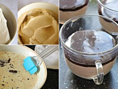 Творожно-шоколадный десерт со взбитыми сливками