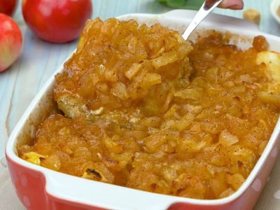 Творожно-яблочный десерт из лаваша