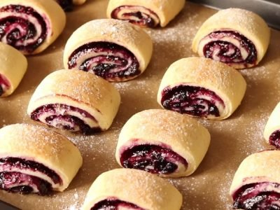 Творожное печенье с ягодами