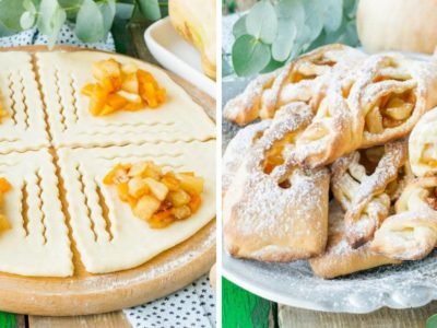 Творожные булочки с яблоками