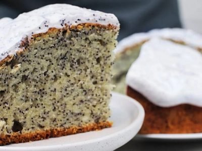 Творожный кекс с маком