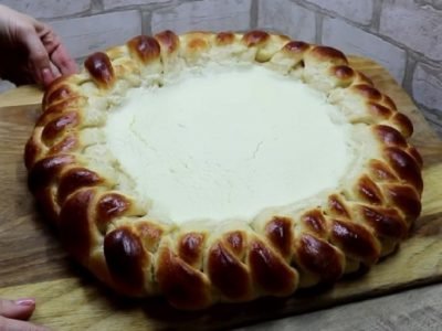 Творожный пирог-косичка