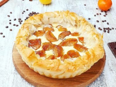 Творожный пирог с абрикосами