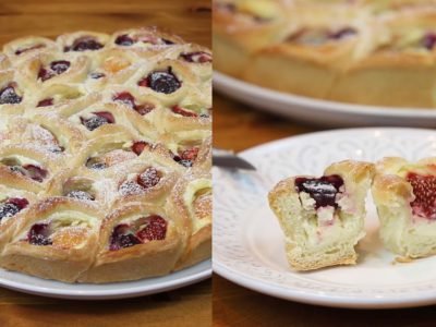 Творожный пирог с ягодами