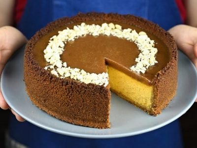 Творожно-тыквенный чизкейк с карамелью