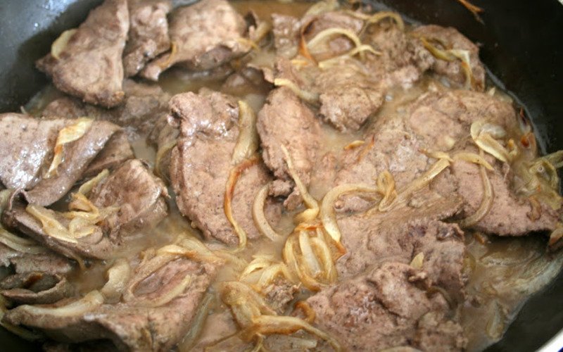 печень на сковороде