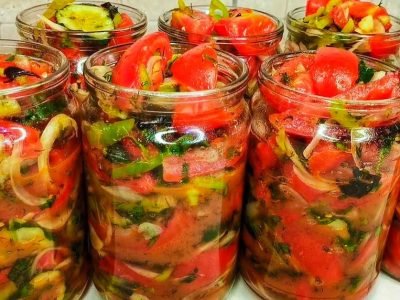 Узбекский салат на зиму «Вдоль по огороду»