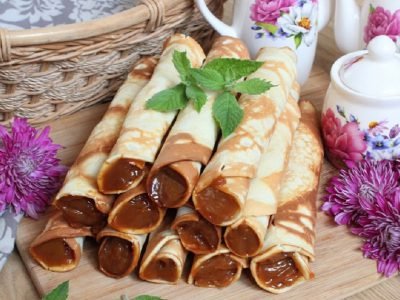 Вафельные трубочки на сковороде