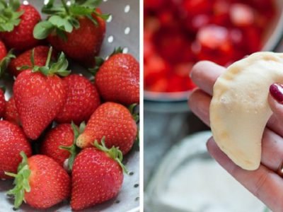 Вареники с клубникой