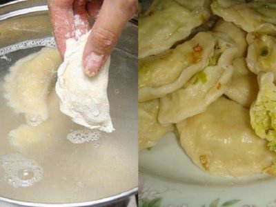 Вареники с молодой капустой