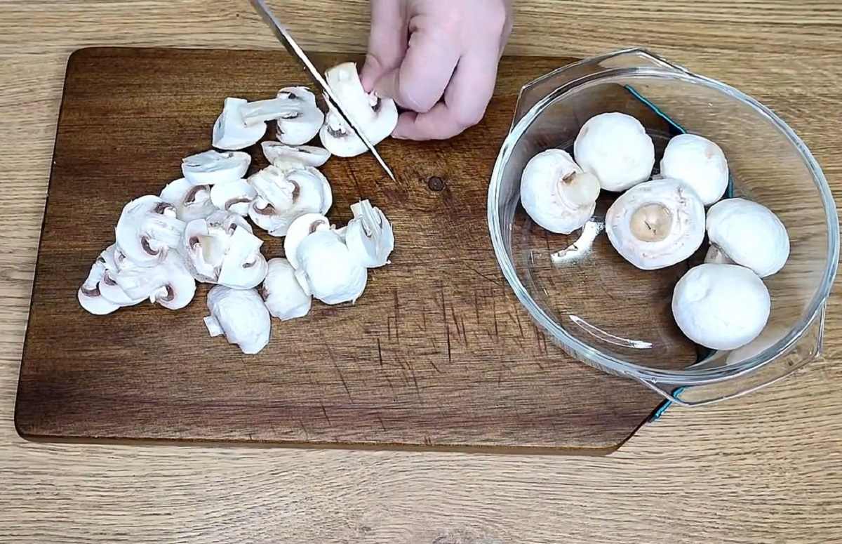 нарезание грибов