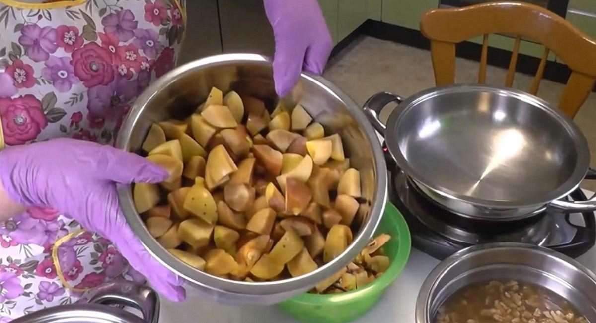 нарезанная айва