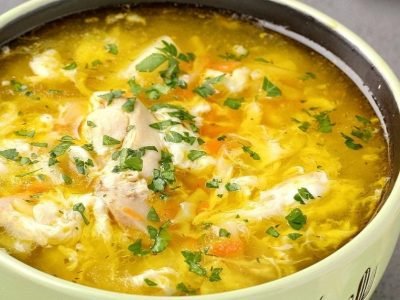 Вермишелевый суп «Паутинка» с курицей