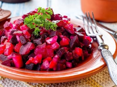 Винегрет из запеченных овощей без горошка